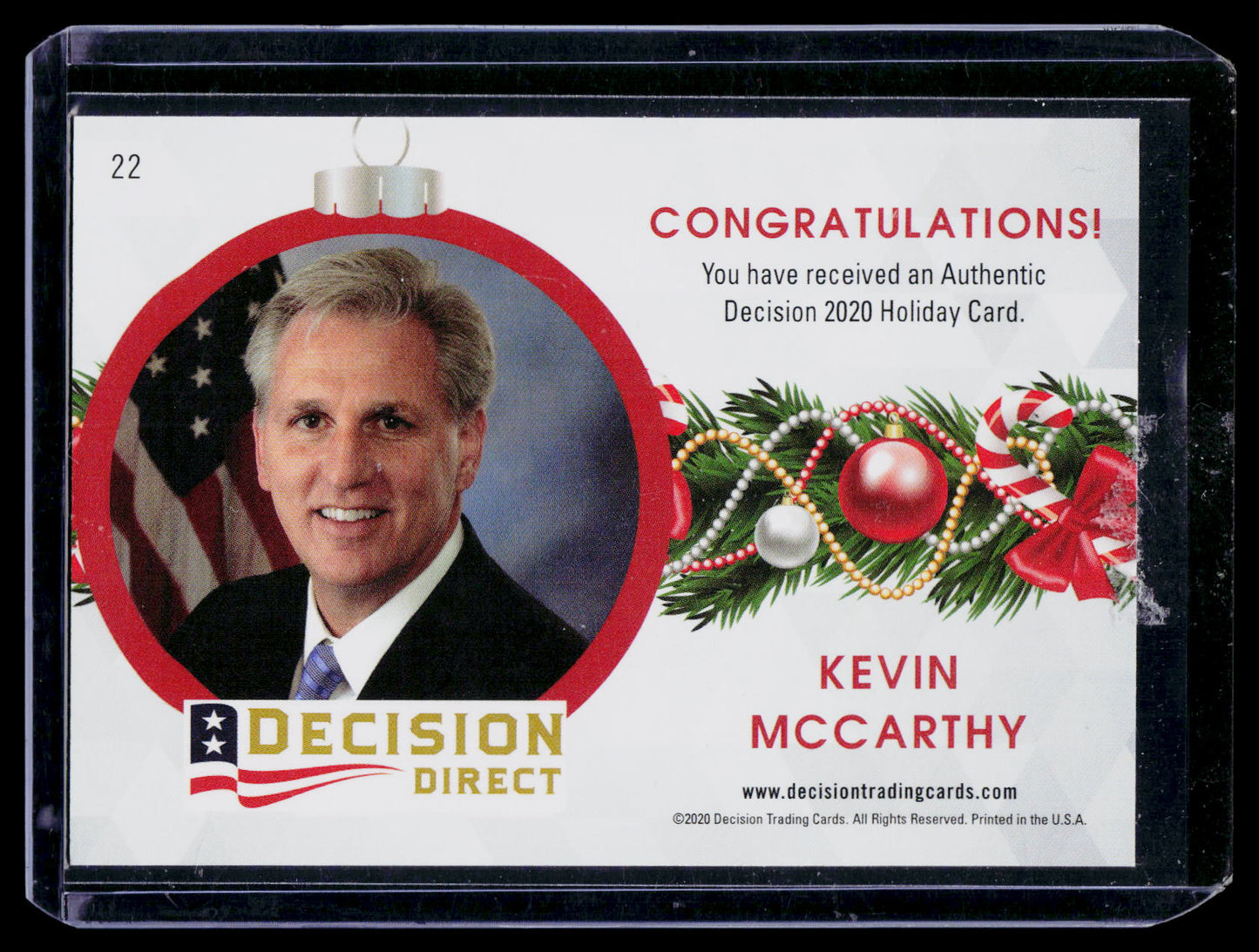 2020 DECISION HOLIDAY KEVIN MCCARTHY POLITICAL CARD /5