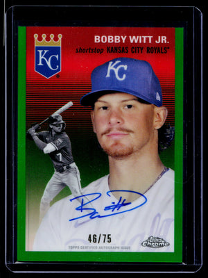 2023 Topps Chrome Platinum Bobby Witt Jr. Auto Green /75