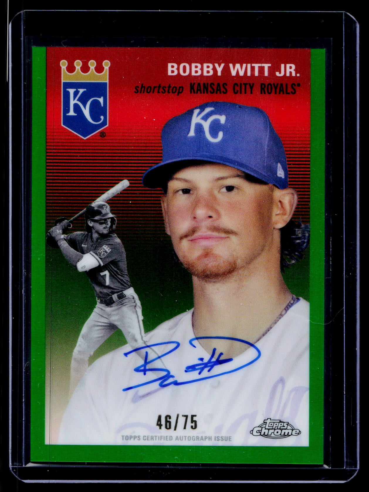 2023 Topps Chrome Platinum Bobby Witt Jr. Auto Green /75