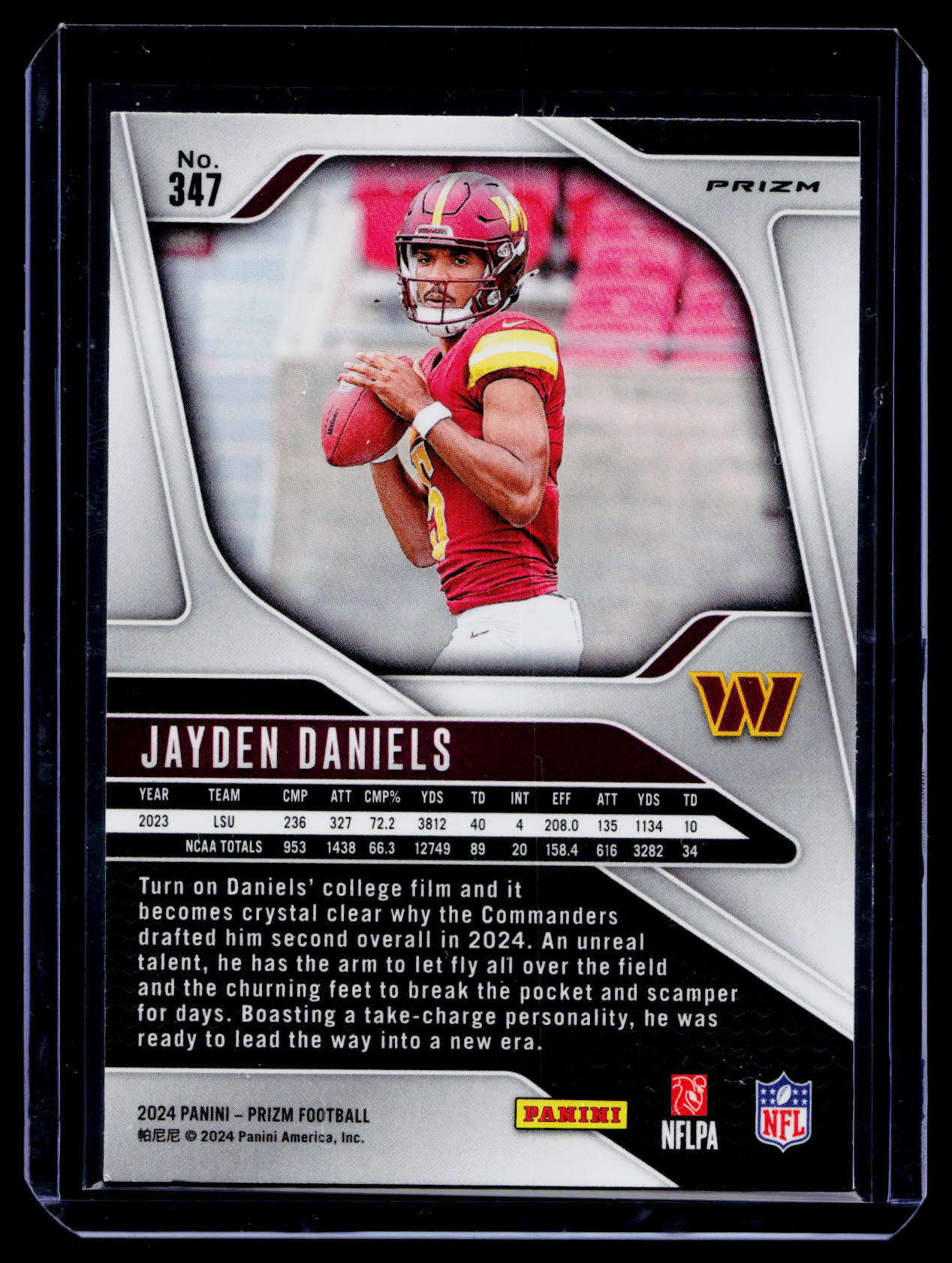 Panini 2024 Prizm Jayden Daniels RC #347 Red White & Blue Prizm