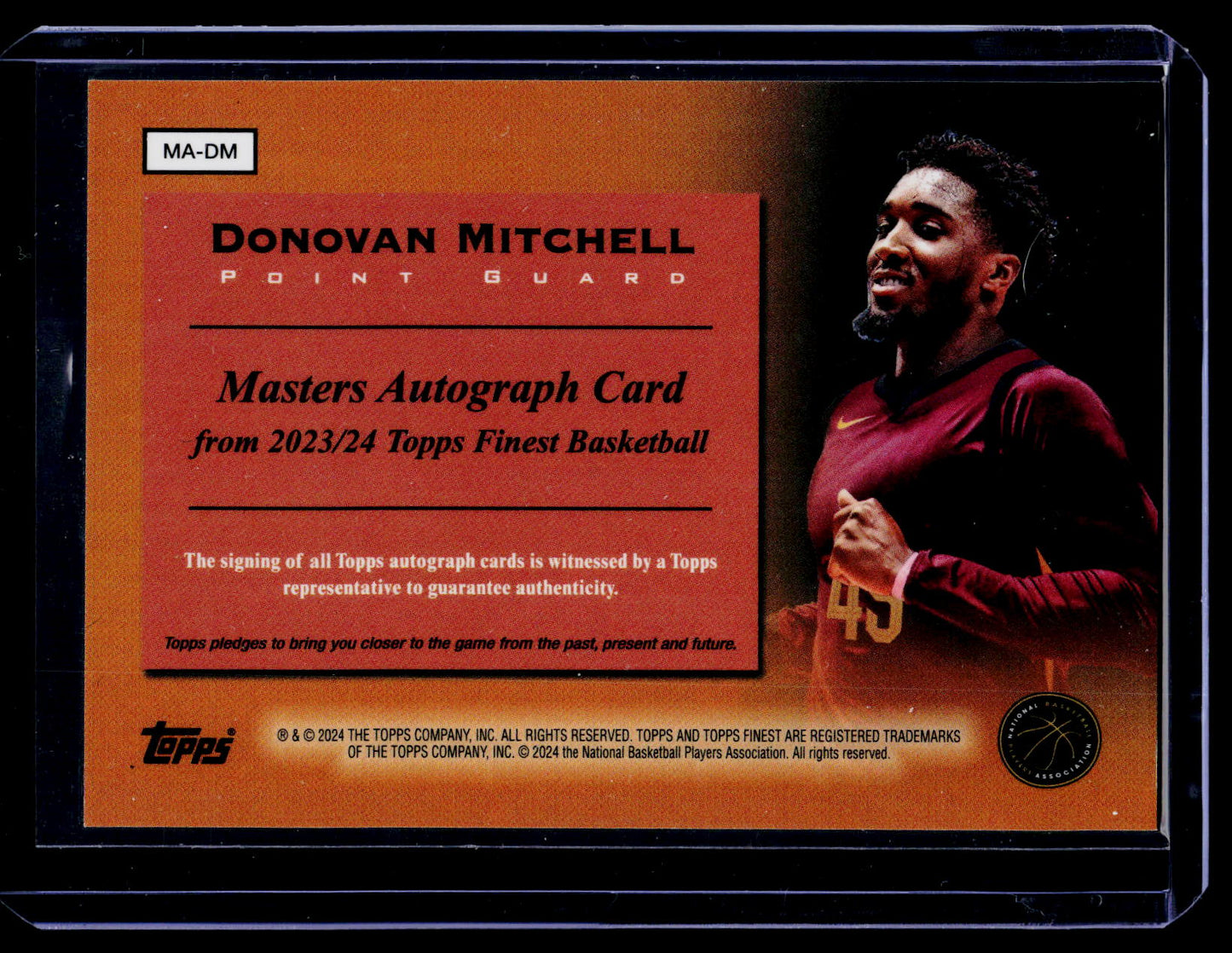 2024 Topps Finest - Masters Auto Donovan Mitchell #MA-DM Gold Refractor /50 (AU)