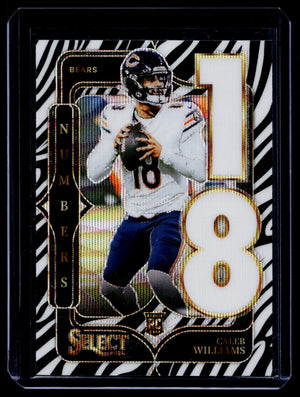 2024 Panini Select By The Numbers Zebra Caleb Williams #19 Rookie RC