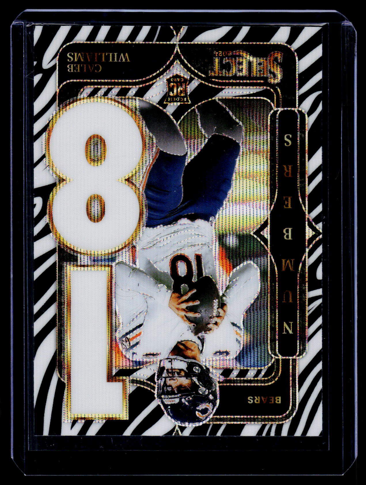 2024 Panini Select By The Numbers Zebra Caleb Williams #19 Rookie RC