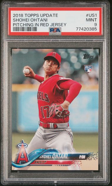2018 TOPPS UPDATE #US1 SHOHEI OHTANI ROOKIE PSA 9