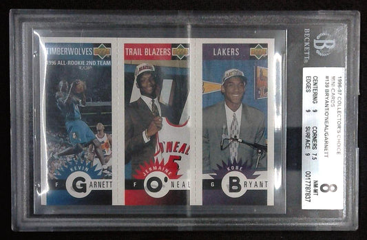 1996 Collector's Choice Mini Kobe Bryant O'Neal Kevin Garnett ROOKIE BGS 8 NM-MT