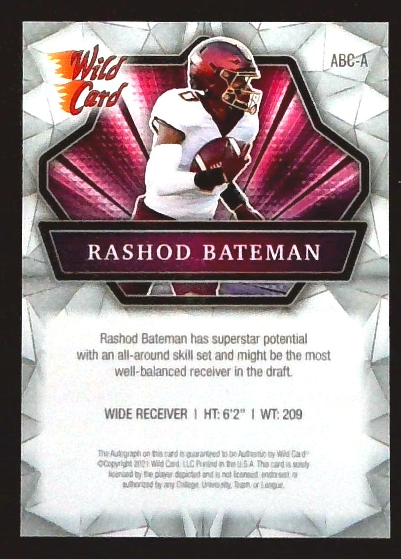 2021 Wild Card Alumination Rashod Bateman Auto /99