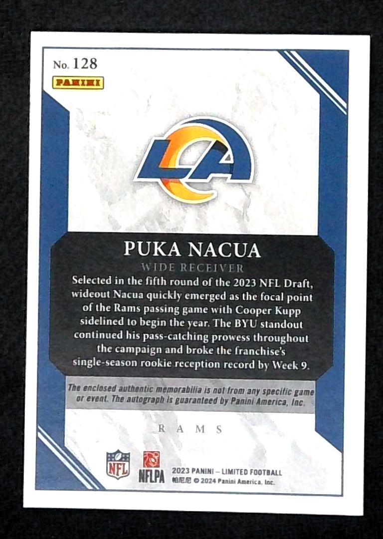2024 Panini Limited Puka Nacua Rookie Patch Auto RPA /49