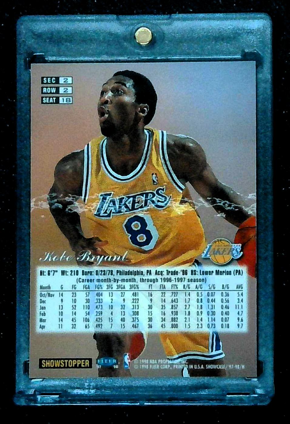 1997-98 Flair Showcase Kobe Bryant #18 Row 2