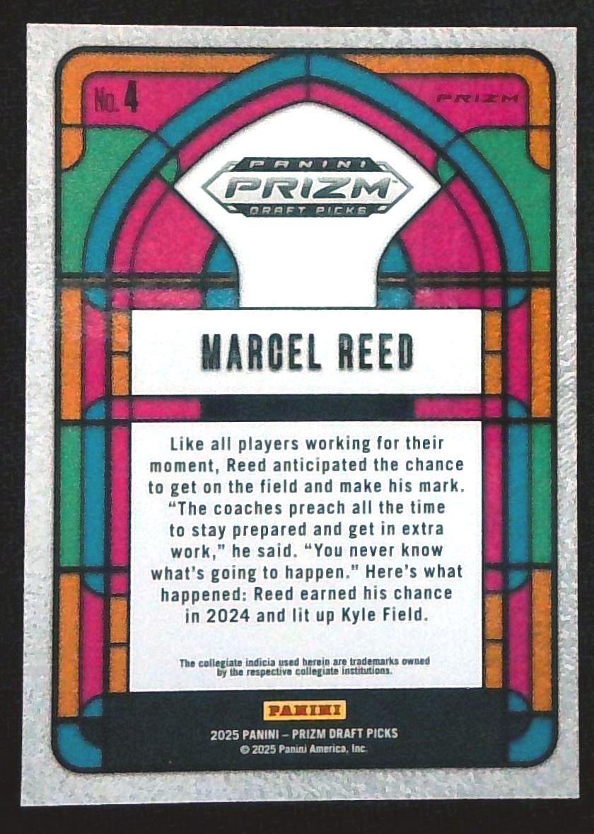 Marcel Reed 2025 Prizm Draft Rated Prospect Rookie Stain Glass SSP Texas A&M
