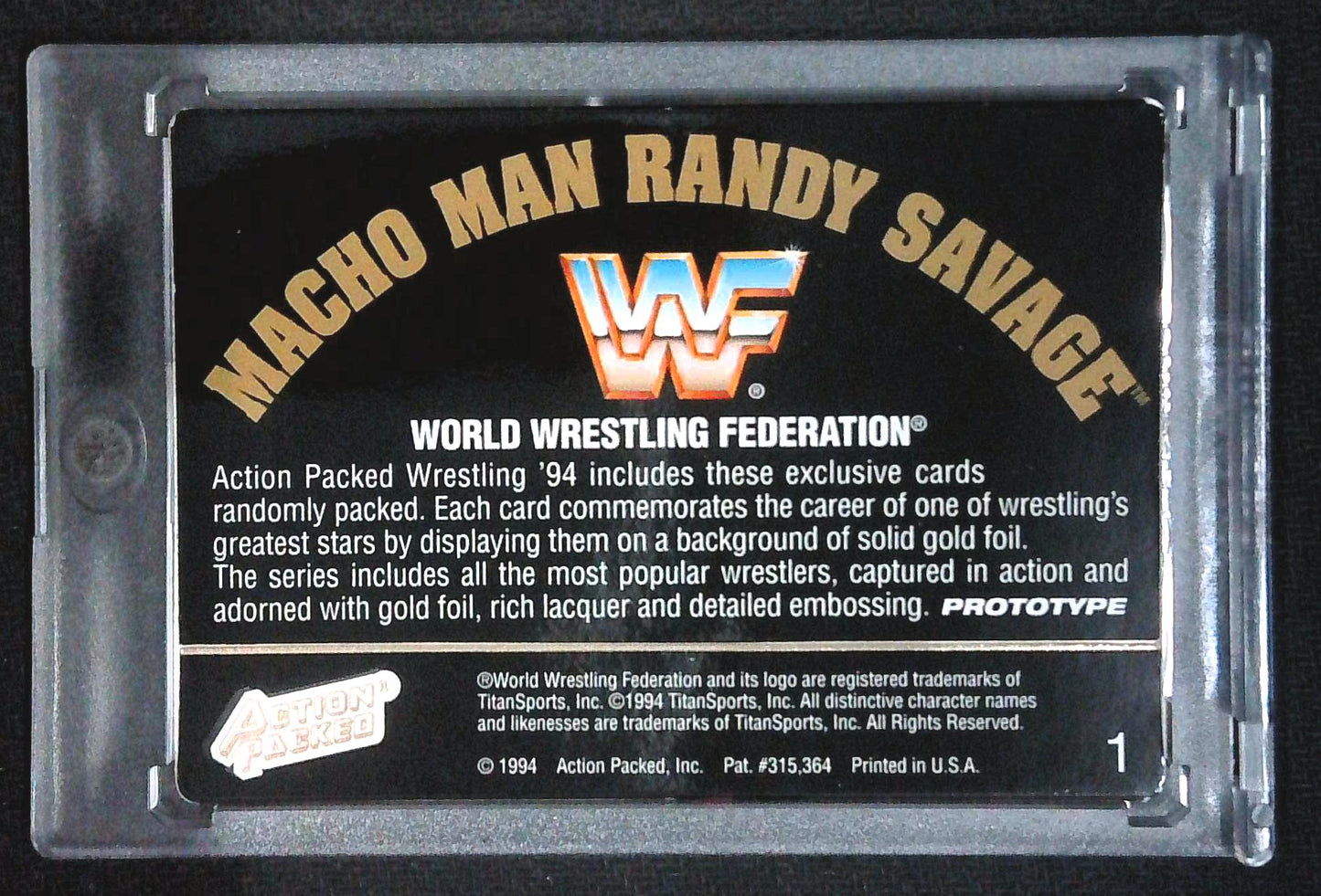 1994 Action Packed Macho Man Randy Savage Auto Autographed /500