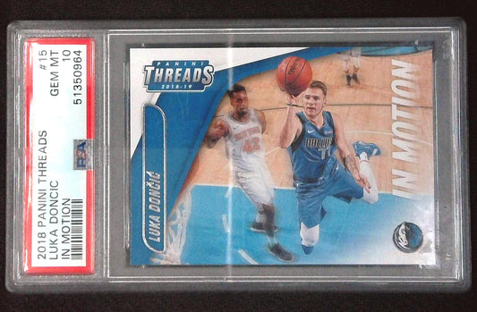 2018 Panini Threads In Motion Luka Doncic PSA 10 Rookie Card