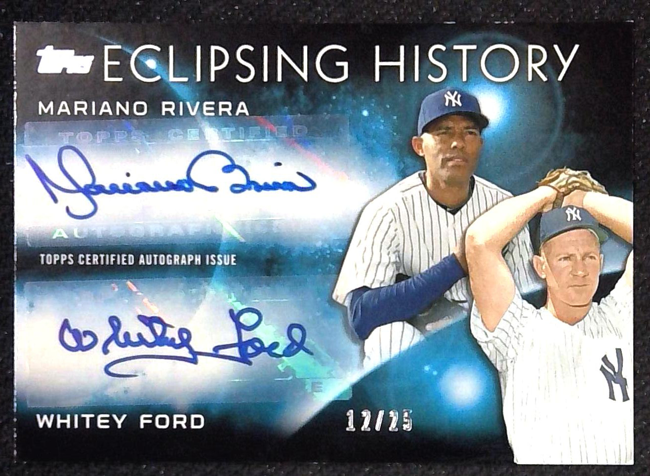 2015 Topps Eclipsing History Mariano Rivera Whitey Ford Dual Auto /25