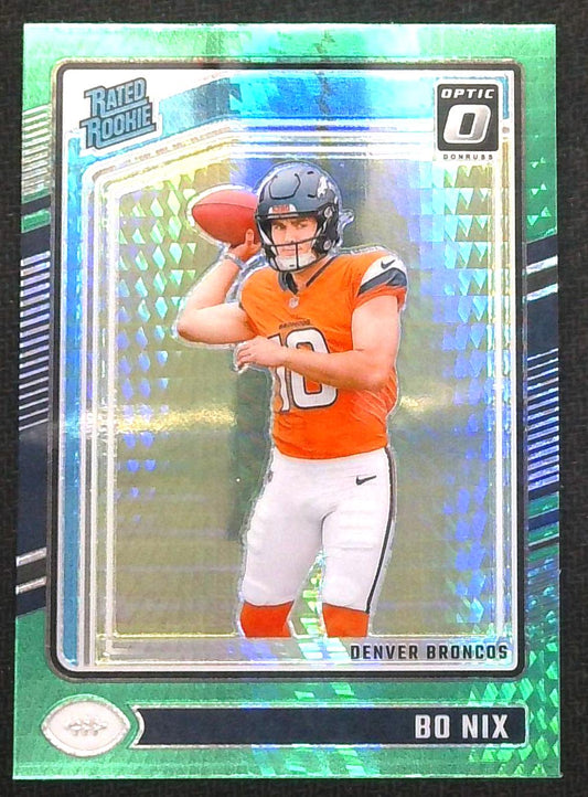 2024 Donruss Optic Bo Nix Green Hyper Rated Rookie