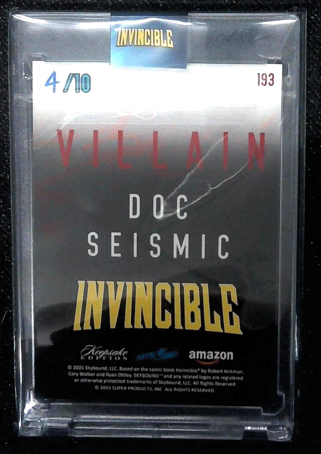 2025 Keepsake Invincible Doc Seismic Hand Numbered Gold 4/10