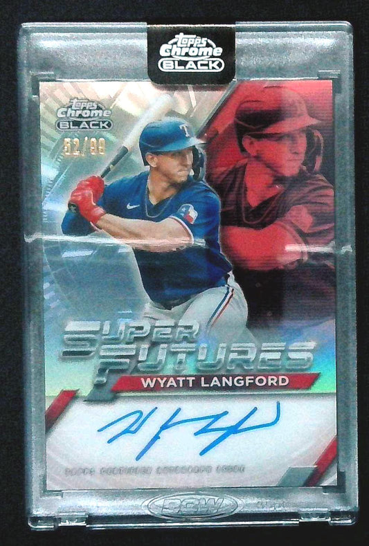 🔥 WYATT LANGFORD - ON-CARD AUTO /99 - ENCASED! 🔥 2025 TOPPS CHROME BLACK