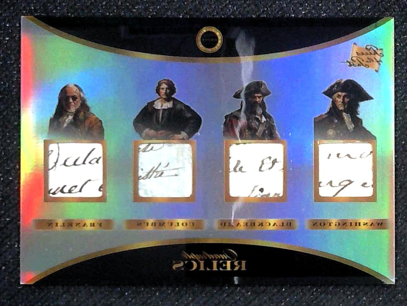 2025 Pieces Of The Past Pirates Washington,Blackbeard,Columbus,Franklin Written Relics