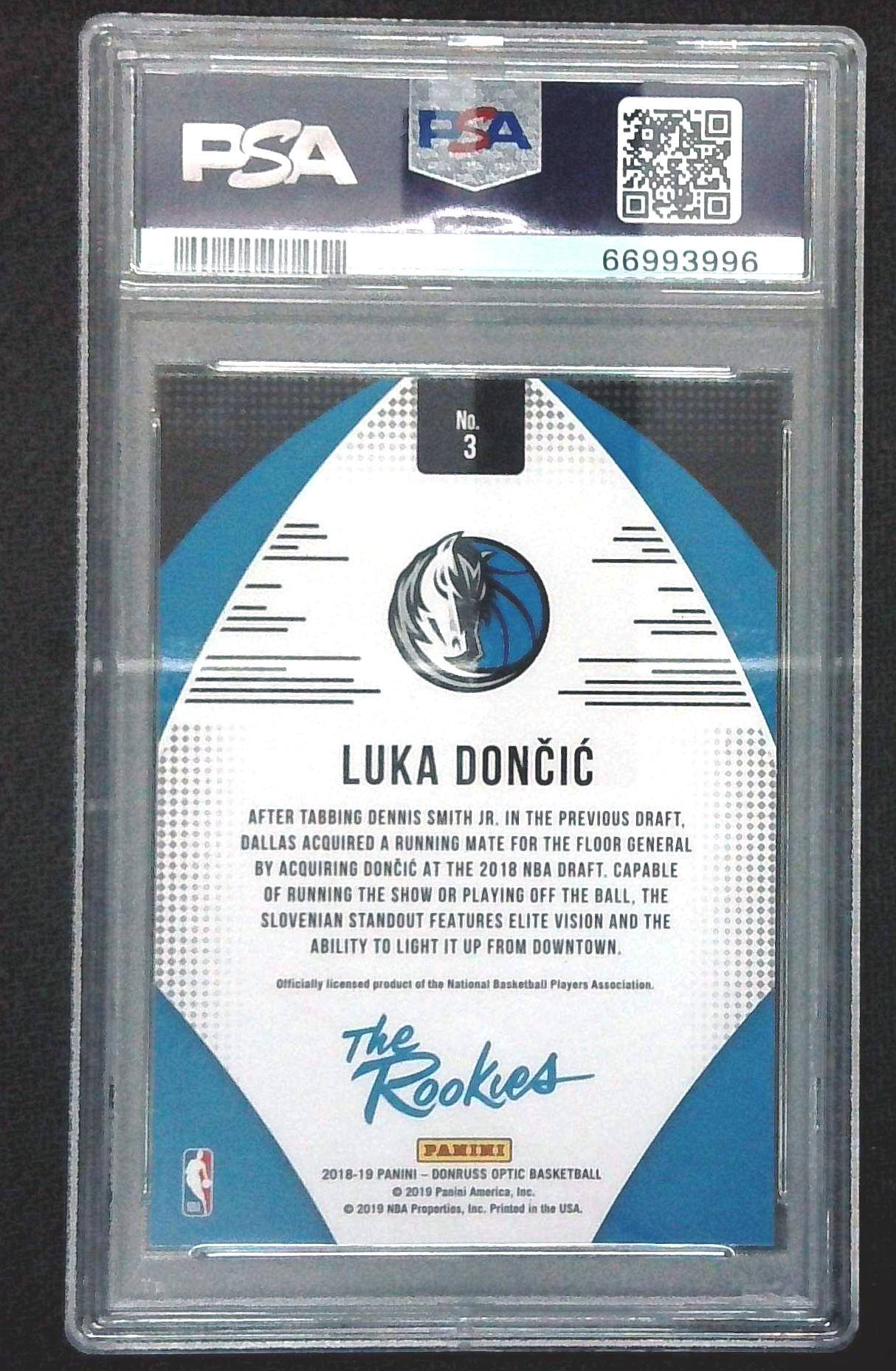 2018 Donruss Optic The Rookies #3 Luka Doncic Mavericks RC PSA 10 GEM MINT