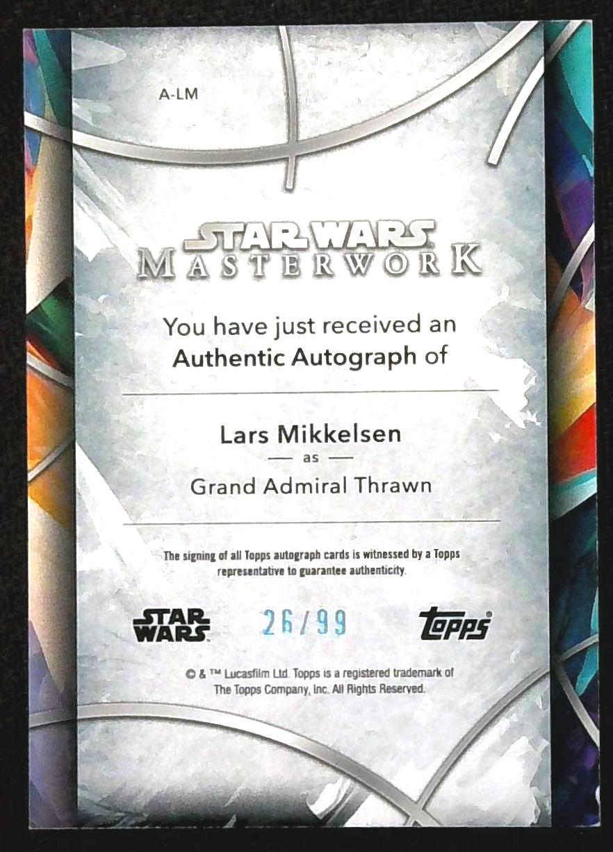 2024 Star Wars Masterwork Grand Admiral Thrawn Auto Lars Mikkelsen Blue /99
