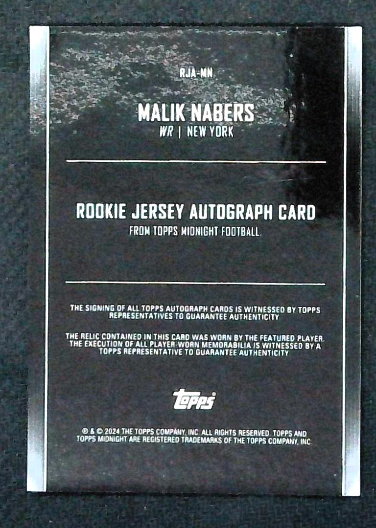 2024 Topps Midnight Malik Nabers Rookie Patch Auto RPA /50