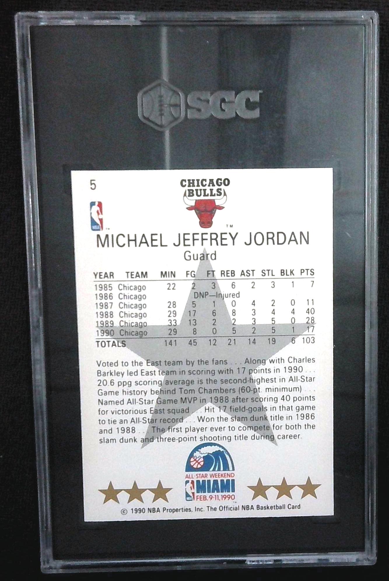 1990 Hoops Michael Jordan ALL-STAR #5 SGC 10 GEM MINT