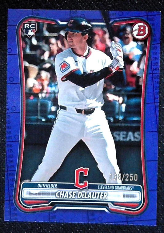 2026 Bowman Chase DeLauter Rookie Purple Pattern /250