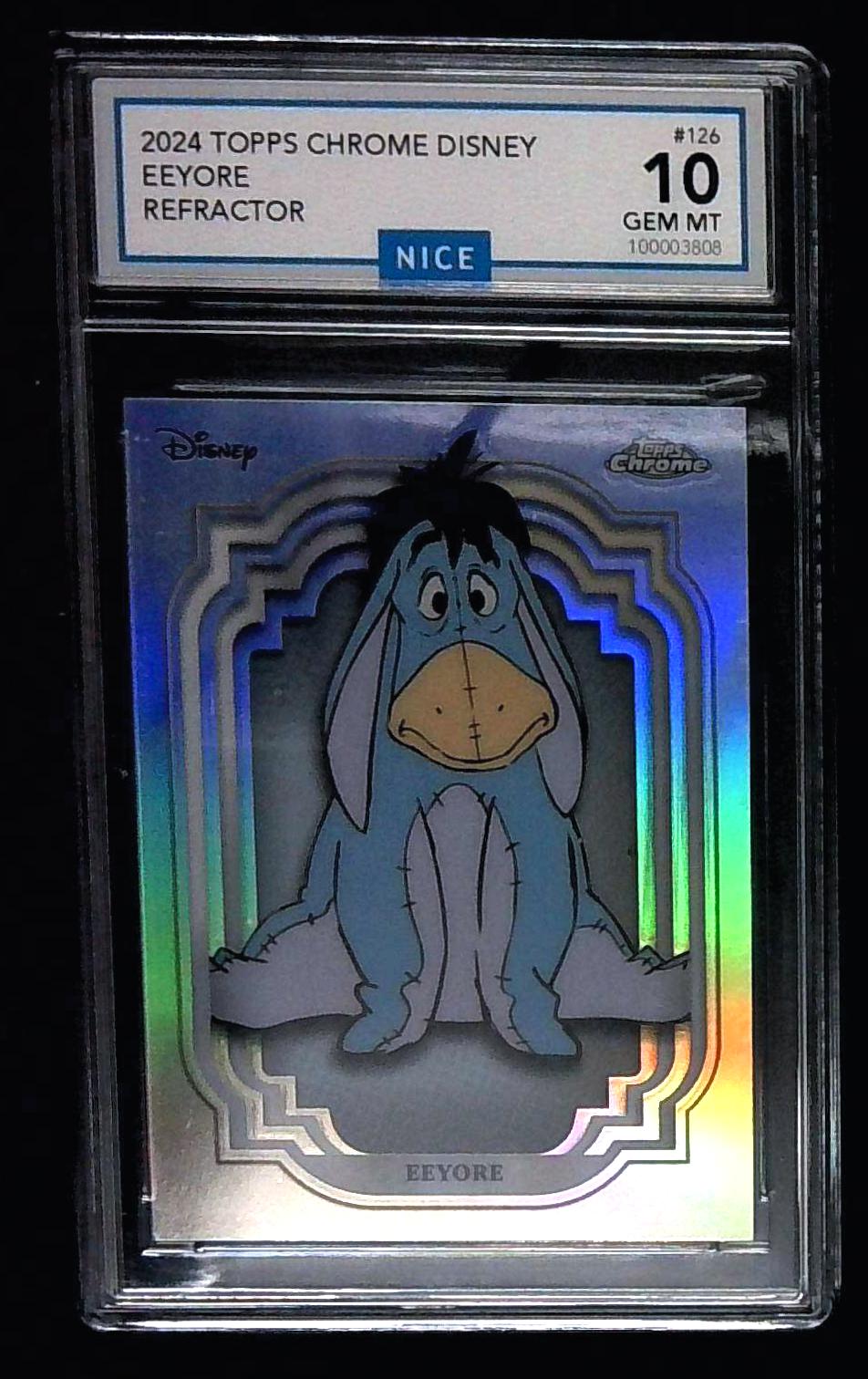 2024 Topps Chrome Disney Refractor Eeyore #126 Winnie The Pooh GEM MINT 10