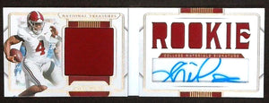 Panini National Treasures Collegiate Rookie Patch Auto Jalen Milroe Alabama /99