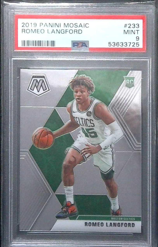 2019-20 Panini Mosaic Silver Prizm #233 Romeo Langford Celtics RC Rookie PSA 9