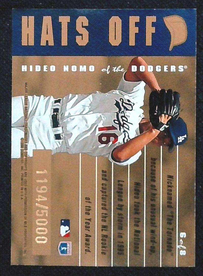 1995 Leaf Hats Off Hideo Nomo Insert /5000