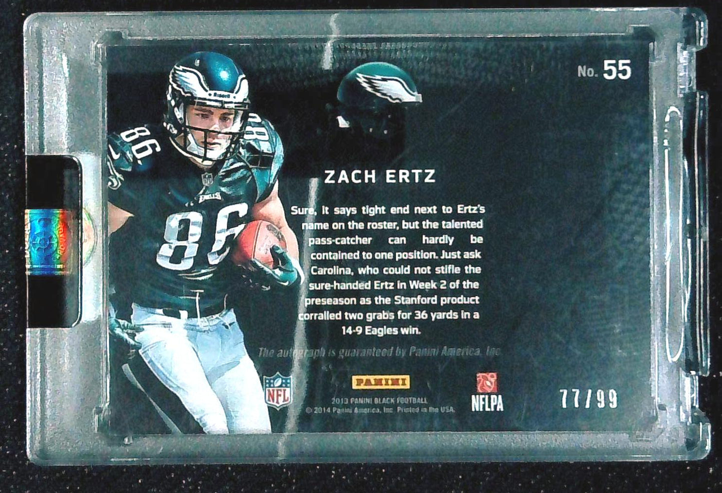 2013 Panini Black Zach Ertz Rookie Auto /99