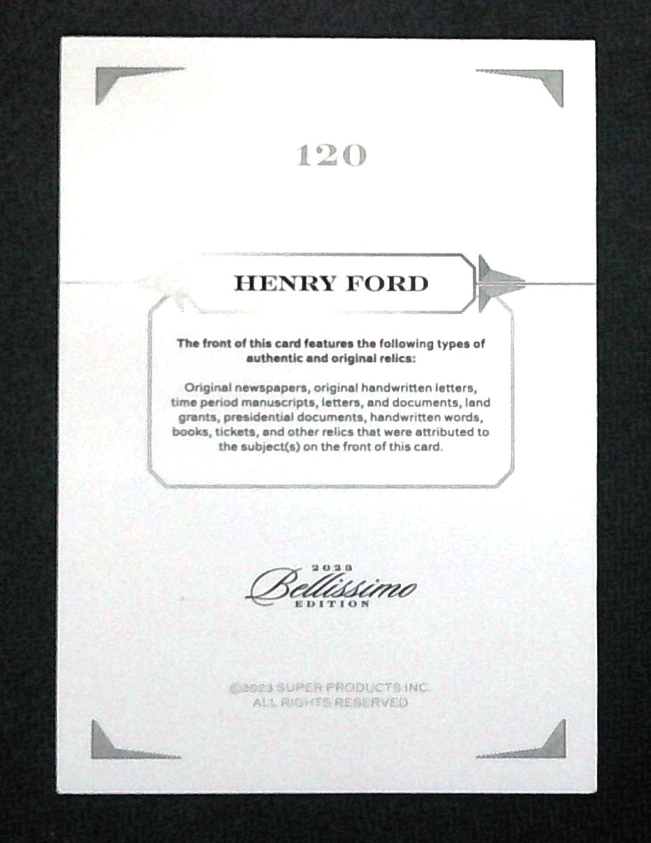 2023 Keepsake Bellissimo HENRY FORD Handwritten Jumbo Relic /99