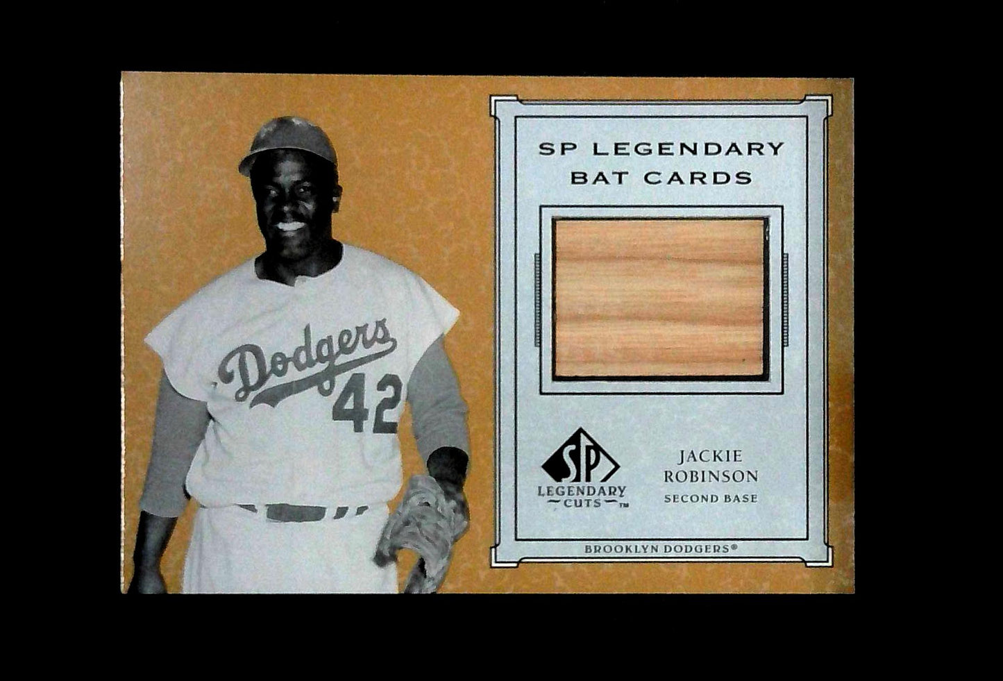 2001 SP Legendary Cuts Jackie Robinson Game Used Bat Relic
