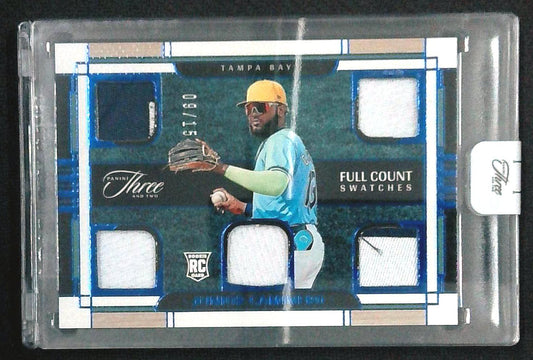 2024 Panini Three And Two Junior Caminero RC Full Count Swatches #7/15 Tampa Bay