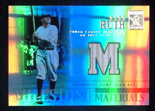 2002 Topps Tribute Milestone Materials Babe Ruth Game Used Bat Relic