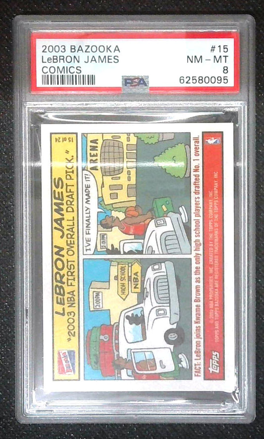 2003-04 Bazooka Comic Strip LeBron James #15 PSA 8 Rookie RC