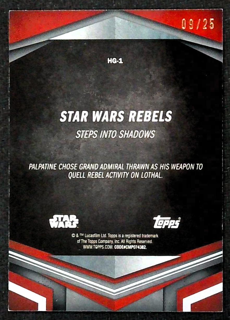 2024 Topps Star Wars Masterwork Steps Into Shadows Grand Admiral Canvas #'d /25