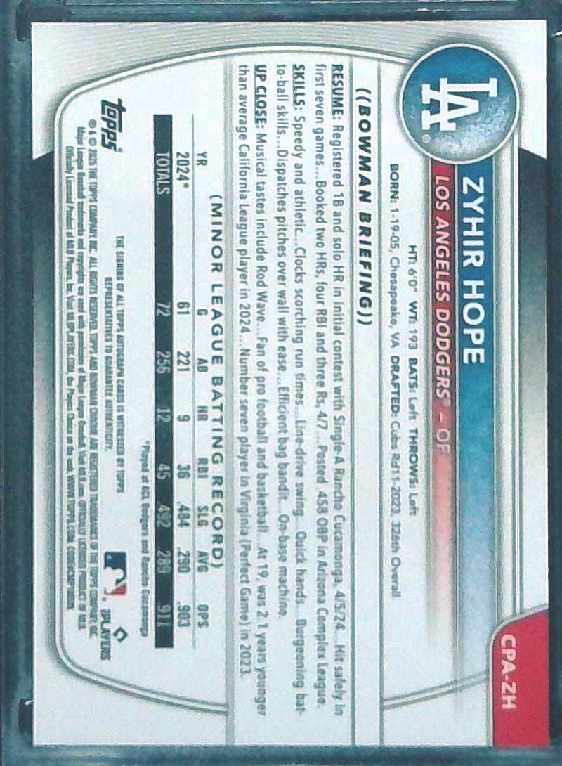 2025 Bowman Chrome Zyhir Hope Auto