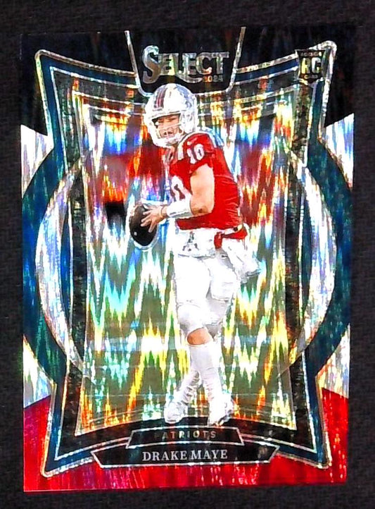 2024 PANINI SELECT DRAKE MAYE #27 ROOKIE BLACK & RED SHOCK PRIZMS SP PATRIOTS RC