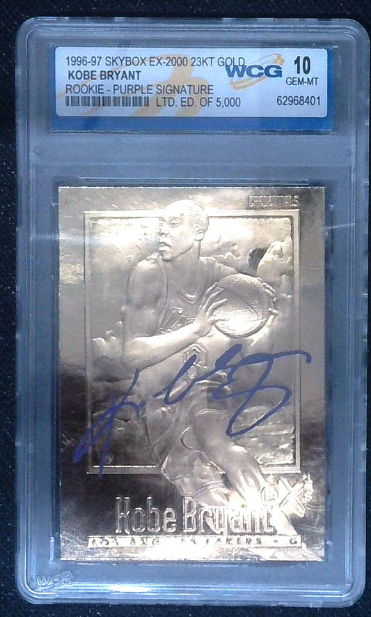 1996-97 Skybox EX-2000 23 KT Gold - KOBE BRYANT - Rookie Purple Signature-WCG 10