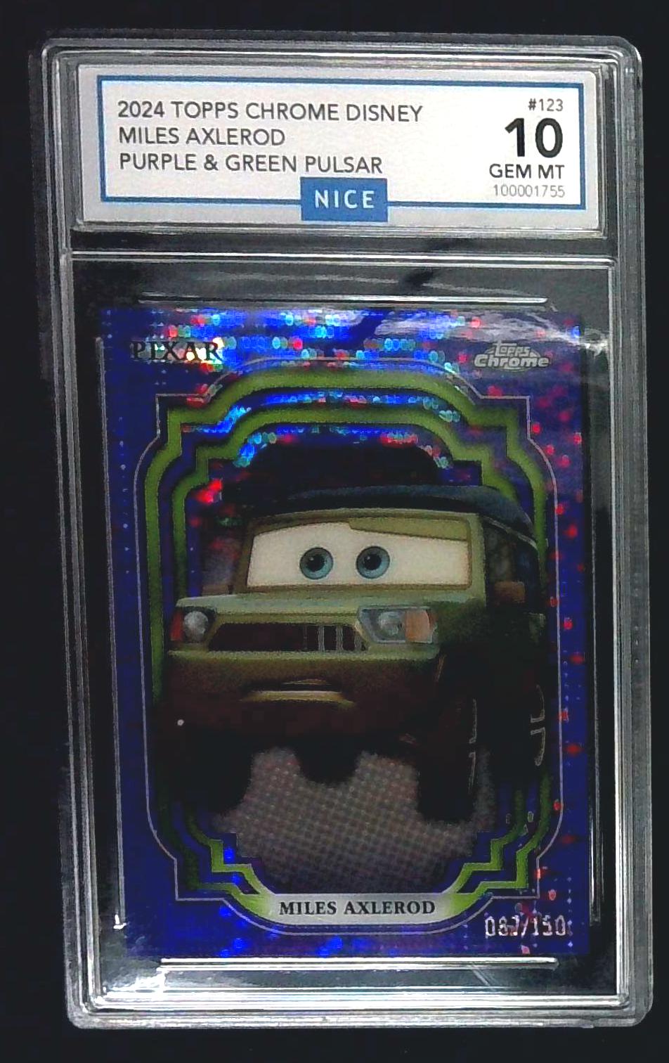 2024 TOPPS CHROME DISNEY PURPLE & GREEN PULSAR #123 MILES AXLEROD /150 GEM MINT 10