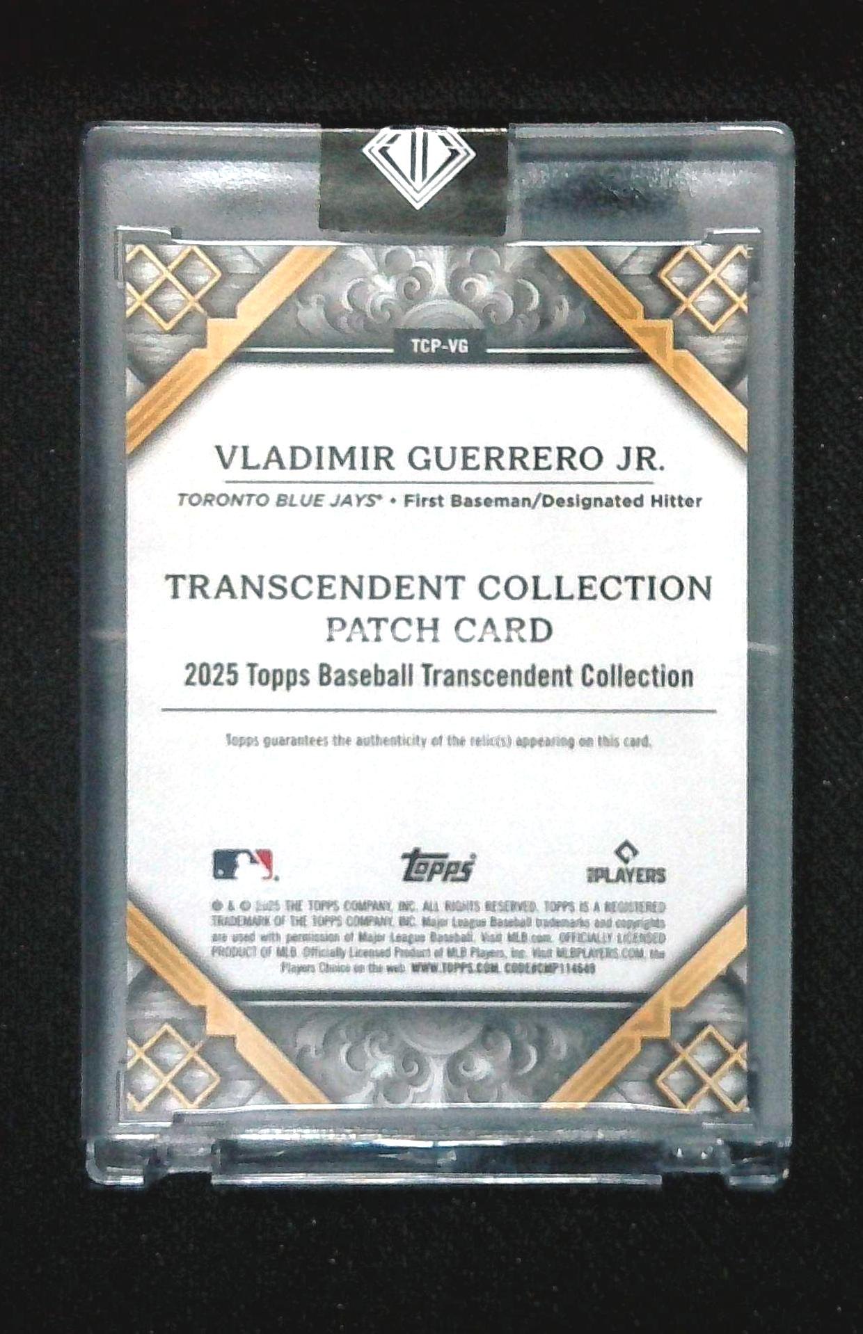 2025 Topps Transcendent Vladimir Guerrero Jr. Game Used Relic Emerald /5