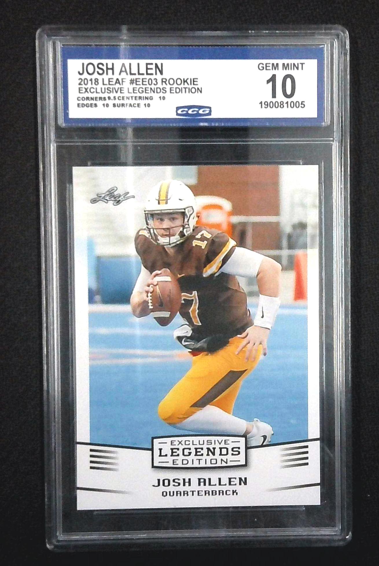 2018 Leaf Josh Allen Exclusive Legends Edition RC CCG Gem Mint 10 Buffalo Bills