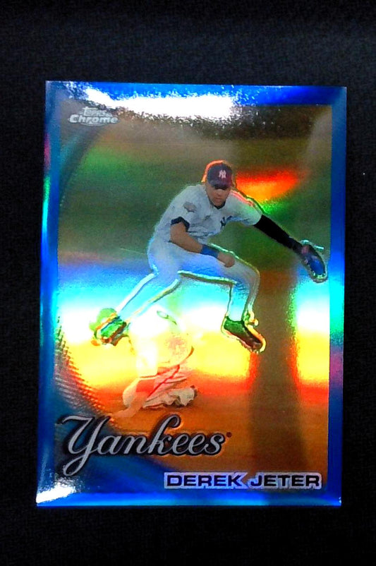 2010 TOPPS CHROME #165 DEREK JETER BLUE REFRACTOR MINT /199