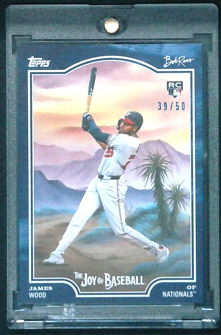 2025 Topps x Bob Ross The Joy of Baseball James Wood RC /50 Prussian Blue #89