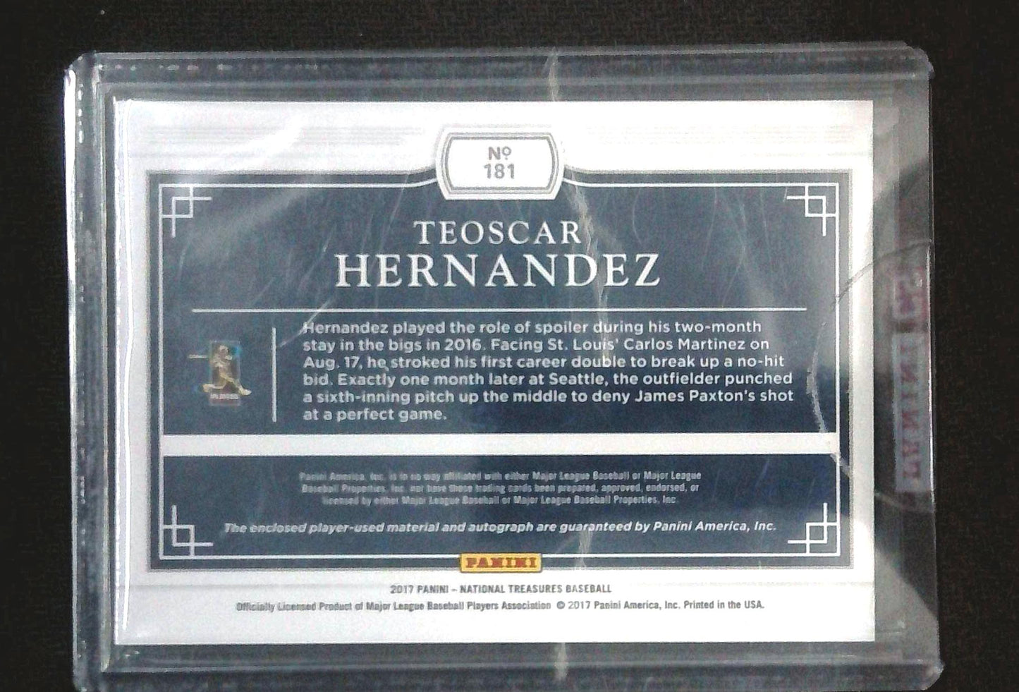 2017 National Treasures Teoscar Hernandez RPA Rookie Patch Auto /99