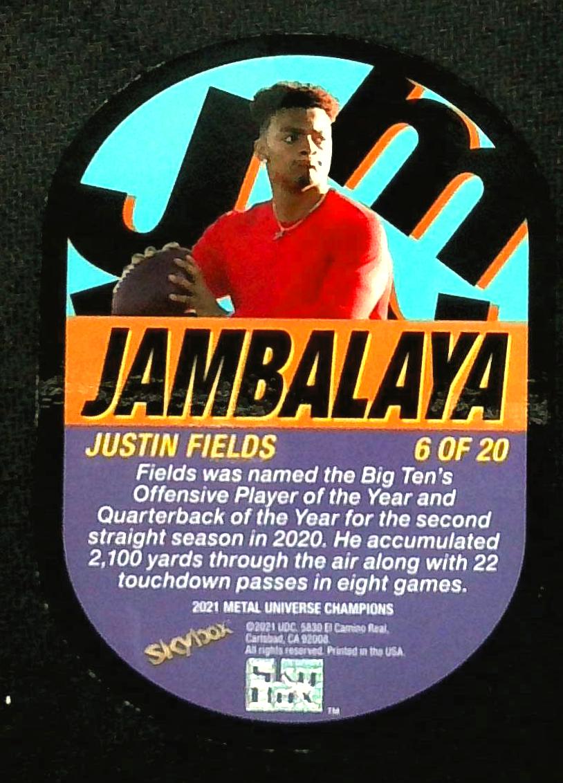 2021 UD Skybox Metal Jambalaya Justin Fields