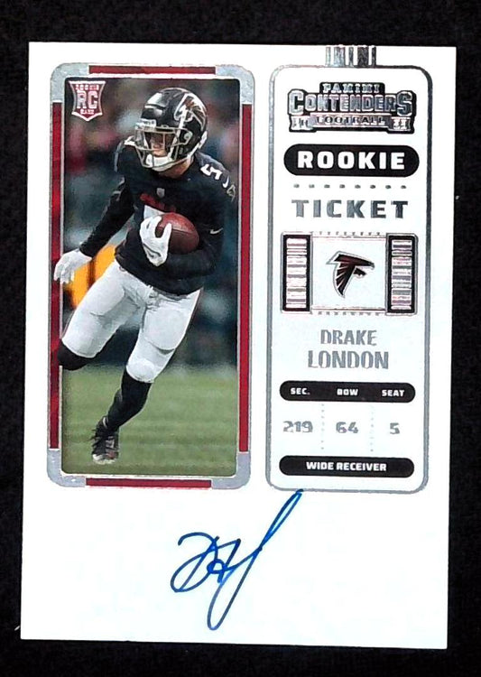 2022 Panini Contenders Drake London Rookie Auto On Card