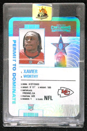 2024 Panini Contenders Xavier Worthy Permit to Dominate Rookie RC