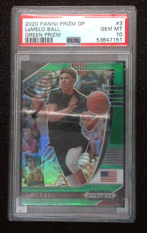 2020 Prizm Draft Picks LaMelo Ball Rookie Green Prizm PSA 10
