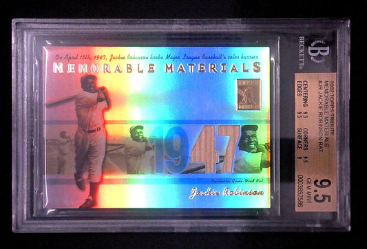 2002 Topps Tribute Memorable Materials Jackie Robinson Game Used Bat BGS 9.5